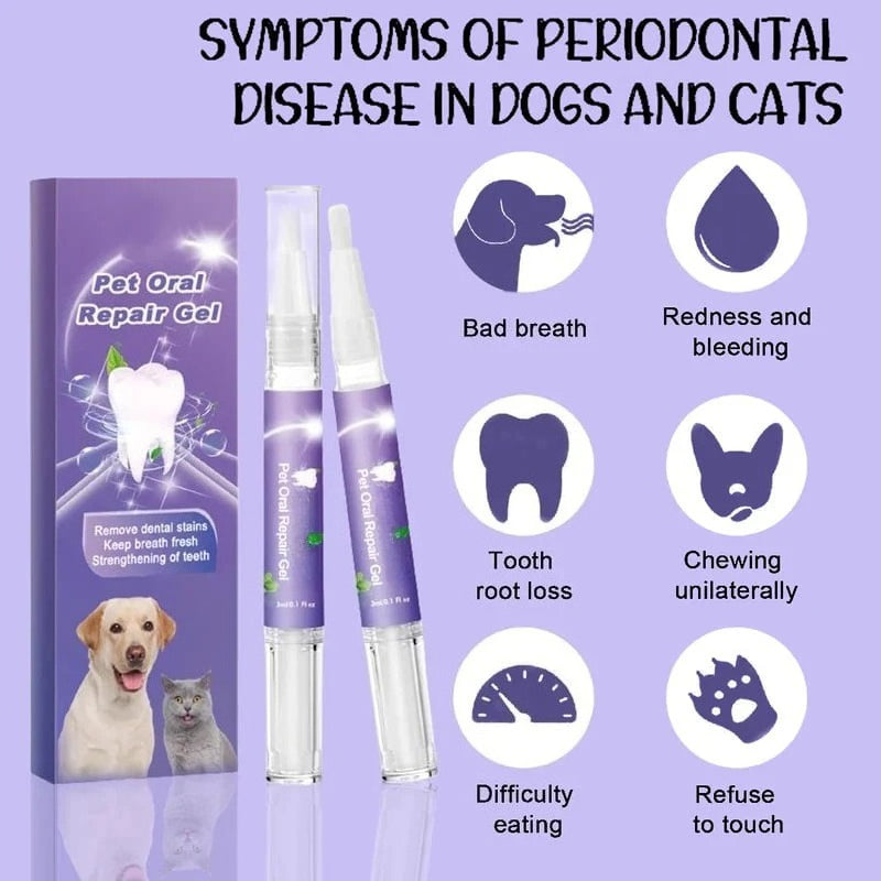 Pet Oral Repair Gel – Whitening & Tartar Removal for Dogs & Cats