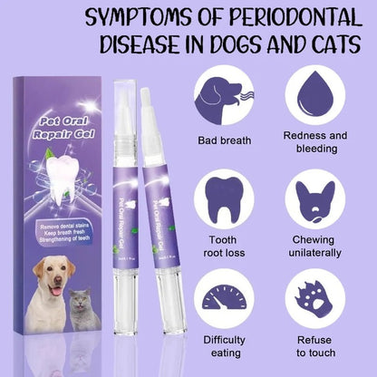 Pet Oral Repair Gel – Whitening & Tartar Removal for Dogs & Cats