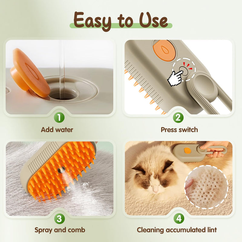 Mist Massage Brush： Quick & Easy Pet Hair Remover Comb